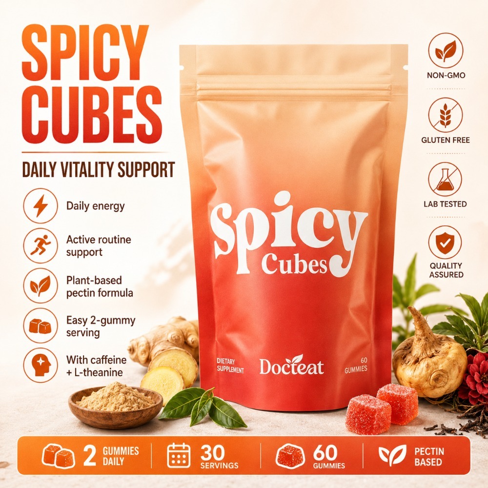 Wellness Herbal Tea Blends - Gomitas Docteat Spicy Cubes, 60 Unidades,