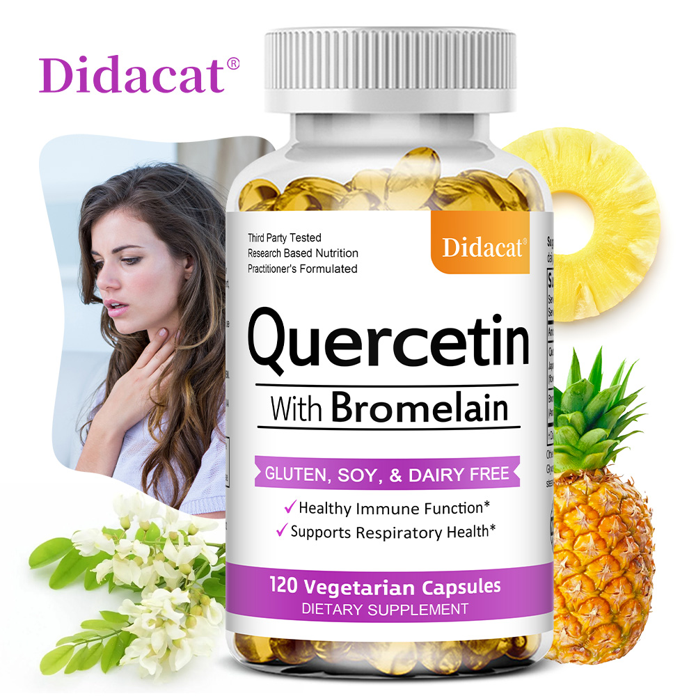 Wellness Quercetin - Cápsulas de Quercetina y Bromelina, Apoyo