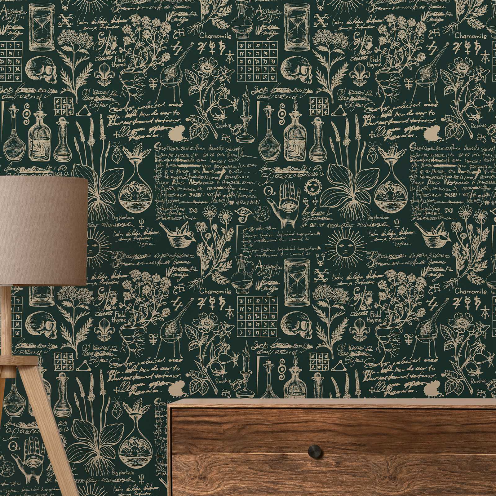 Herbal Wallpaper - Papel tapiz de medicina verde y
