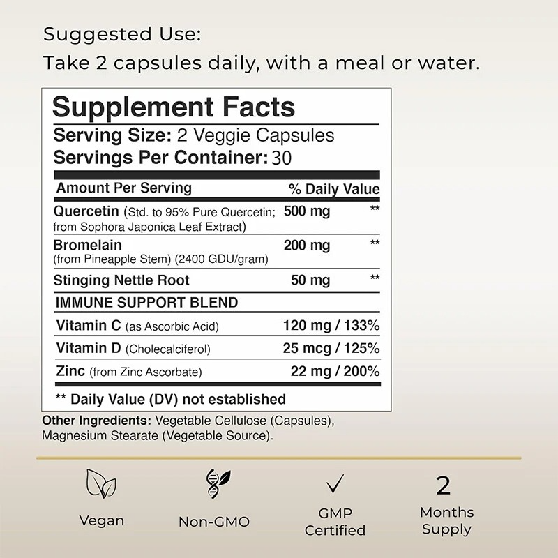 Quercetina Contiene Vitamina C - Wellness Quercetin reseña y precio