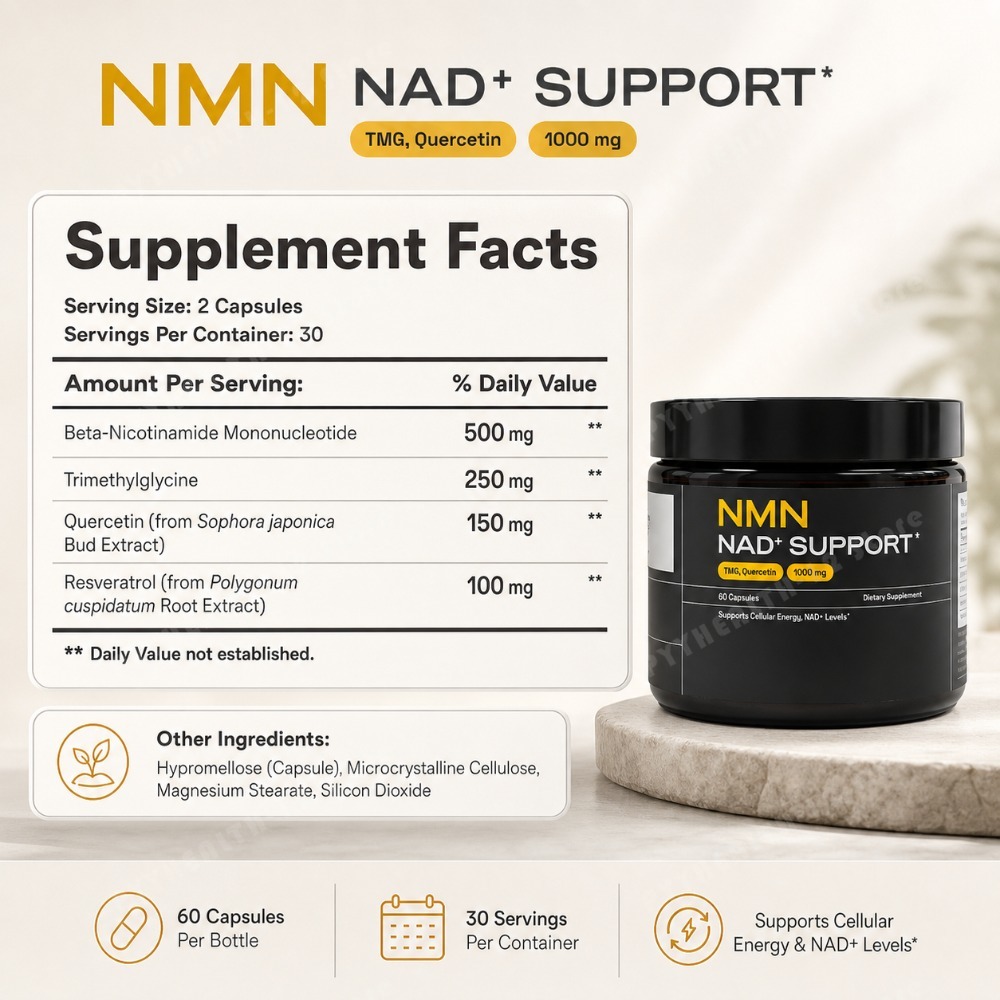 Cápsulas de NMN NAD+ 1000mg co - Wellness Quercetin reseña y precio